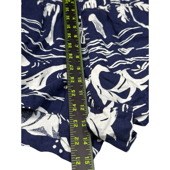 C&C California Hawaiian Button Up Shirt & Short Set Linen Blend Womens Medium - Picture 8 of 13